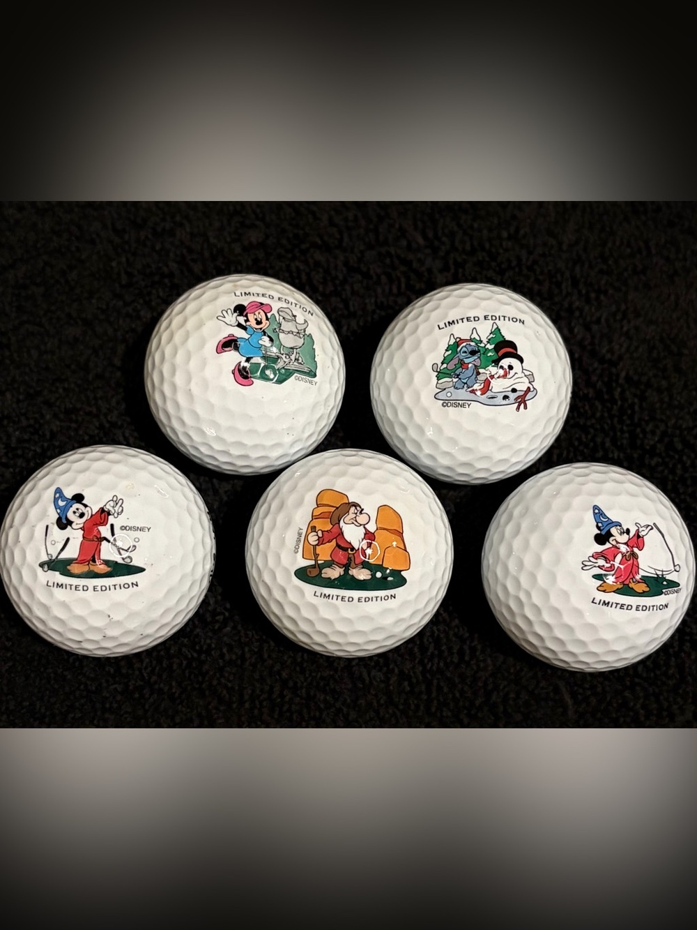 Limited Edition Disney Character Golf Balls Set of 5